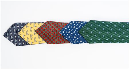 Hermès - Lotto di cinque cravatte