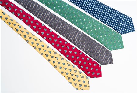 Hermès - Lotto di cinque cravatte