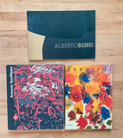 TANCREDI PARMEGGIANI, ANTONIO SANFILIPPO E ALBERTO BURRI - Lotto unico di 3 cataloghi