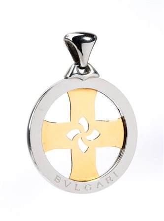 BULGARI  
Collezione Tondo: pendente in acciaio ed oro 
 