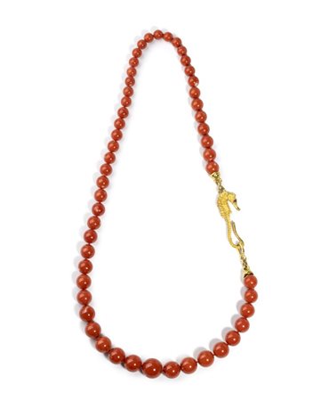  
COLLANA IN CORALLO CERASUOLO ED ORO  
 