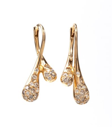  
Paio di orecchini in oro con diamanti 
 