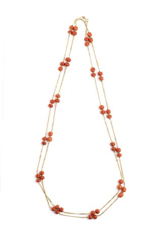  
Collana in oro e corallo rosso del Mediterraneo 
 