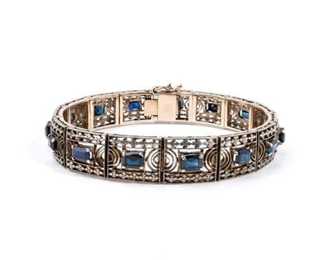  
Bracciale in oro e argento con zaffiri fine XIX secolo
 