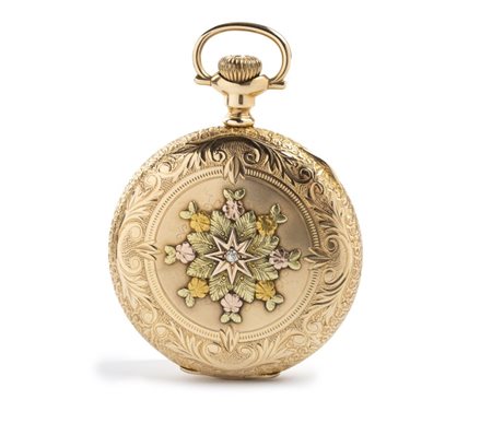 HAMILTON WATCH COMPANY  
Lancaster PA: orologio da tasca in oro 14k fine XIX secolo
 