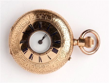 A. Roger  
Orologio da tasca occhio di bue in oro 18K 1890-1900 circa
 