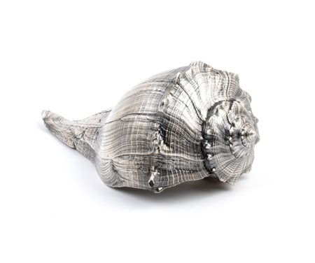 MARIO BUCCELLATI (1891 - 1965) 
Buccellati: Conchiglia naturale ricoperta in argento Metà XX secolo
 20 x 11 x 9 cm. Peso 325 gr