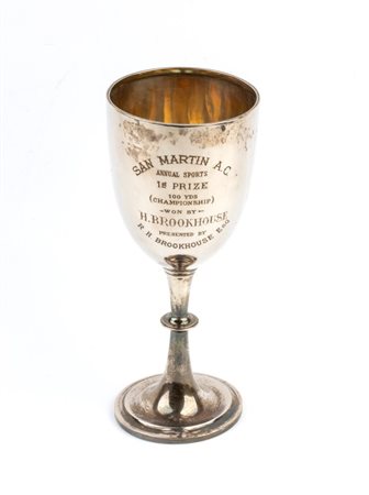  
Coppa inglese in argento Birmingham 1904
  Altezza 22,5 cm, peso 262 gr.