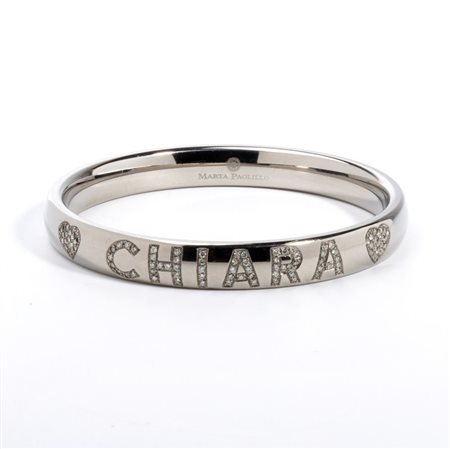  
Bracciale rigido in titanio con diamanti 
 