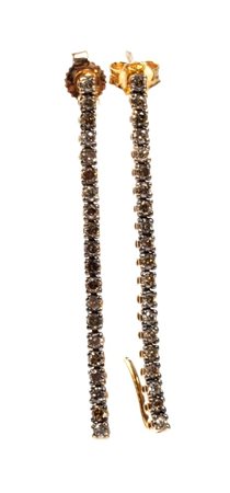  
Orecchini in oro con diamanti colore fantasia marrone 
 