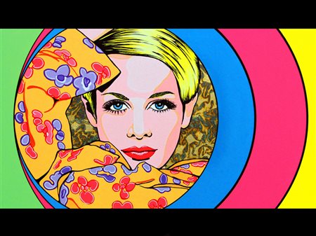 Andy 1971, Monza (Mb) - [Italia] Vintage acrilicofluo e foglia d'oro su tela...