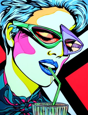 Andy 1971, Monza (Mb) - [Italia] Lovelinda acrilicofluo su tela 80x60 2014...