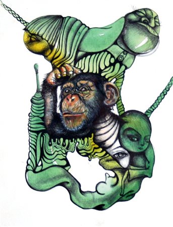 Cristian Bertoni 1974, Jesi (An) - [Italia] Mono acrilico su carta 32x24 2015...