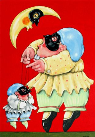 Gabriele Canetti 1964, Milano (Mi) - [Italia] Pulcinella mista su tavola...