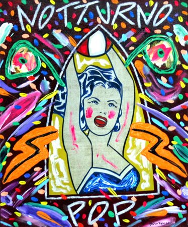 Bruno Donzelli 1941, Napoli (Na) - [Italia] Notturno pop mista su tela 50x40...