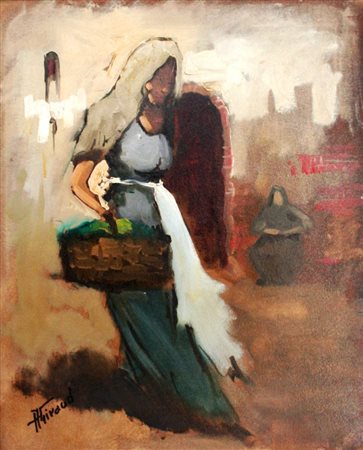 Aldo Giraud Torino (To) - [Italia] Rustico olio su tela 50x40 1975 firma in...