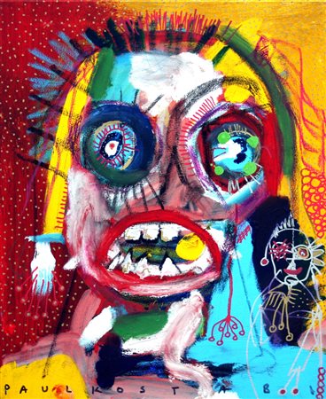 Paul Kostabi 1962, Whittier (California) - [USA] Dry hands and wet feet olio...