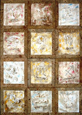 Andrea Latini 1961, Anderlecht (Belgio) - [Italia] Zodiac mista su tavola 12...