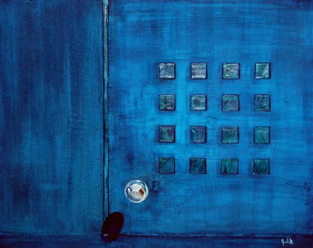 Maura Menichetti 1953, Perugia (Pg) - [Italia] Sospesa in blu olio su tela...