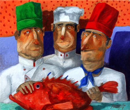 Pino Procopio 1954, Guardavalle (Cz) - [Italia] Un pesce per tre cuochi...