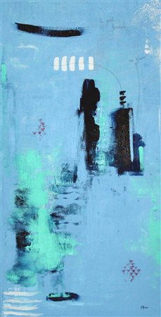 Virginia Rivas 1981, Madrid - [Spagna] Flores Rotas II mista su tela 100x50...