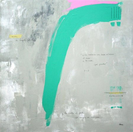 Virginia Rivas 1981, Madrid - [Spagna] Volver a caer mista su tela 70x70 2015...