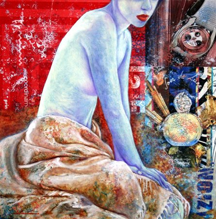 Leonardo Vecchiarino 1956, Foggia (Fg) - [Italia] Sweetness olio e collage su...