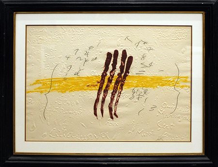 ANTONI TAPIES, "Quattro dita di sangue", 1972