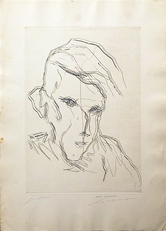 ERNESTO TRECCANI, "Ritratto", anni '80