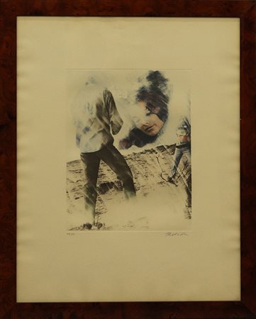 MIMMO ROTELLA, "Donna che pensa", anni '70