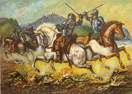 GIOVAN FRANCESCO GONZAGA "Combattimento di cavalieri sulla costa"