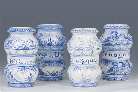 Quattro vasi, manifattura italiana, XX secolo