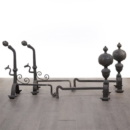 Due coppie di alari, Italia, XVIII secolo