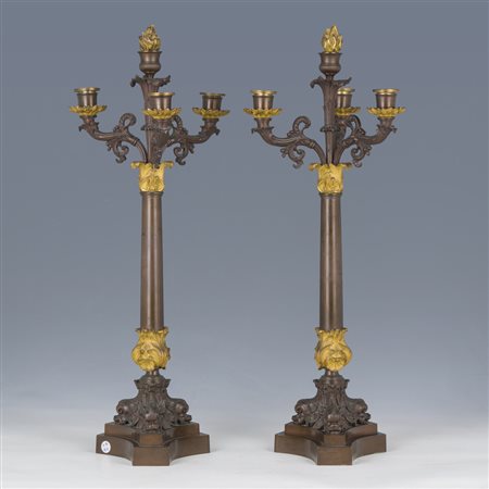 Coppia di candelabri, Francia, XX secolo