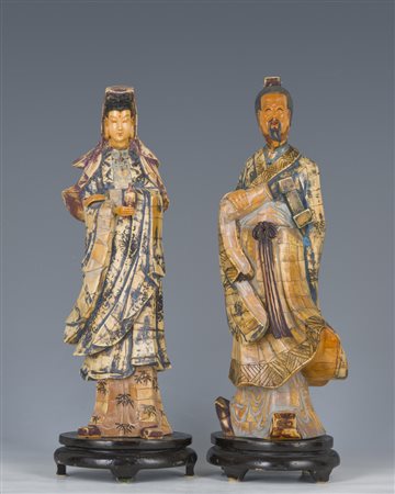 Coppia di sculture, Giappone, seconda metà del XIX secolo