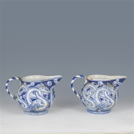 Coppia di brocche, manifattura di Gubbio, XIX/XX secolo