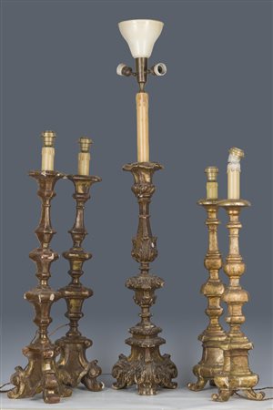 Cinque candelieri, Italia, XVIII e XIX secolo