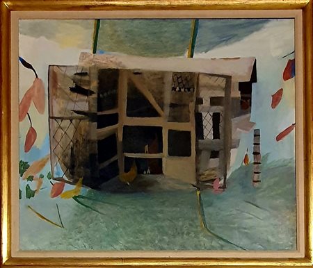 Carel Weight “Henhouse Performing as a Basket or an Ark on the sea” 1980