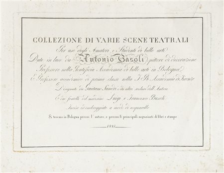 Antonio Basoli, Collezione di varie scene teatrali per uso degli amatori e...
