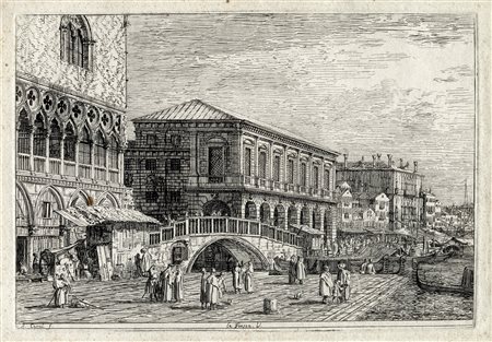 Antonio Canal (detto il Canaletto), Le prigioni. 1772. Acquaforte. mm...