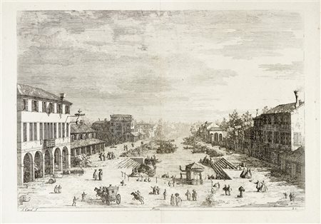 Antonio Canal (detto il Canaletto), Mestre. 1778. Acquaforte. mm 300x428....