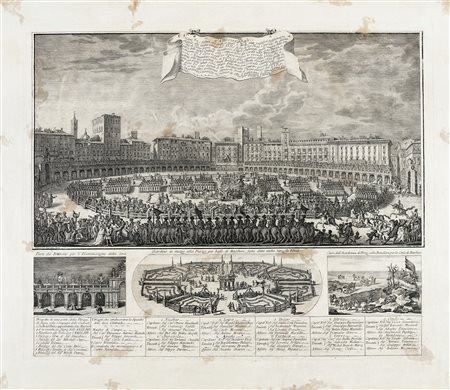 Antonio Cioci Giuseppe Zocchi, Prospetto di una parte della piazza di Siena...