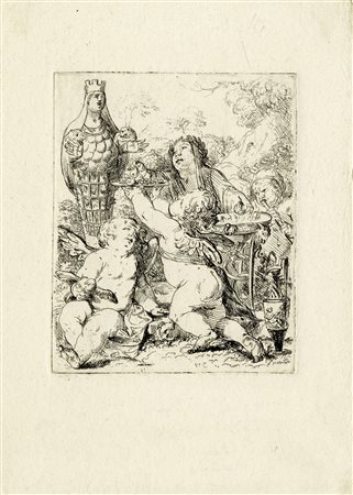 Giovanni David, Offerta a Iside. 1775. Acquaforte. mm 132x105. Foglio: mm...