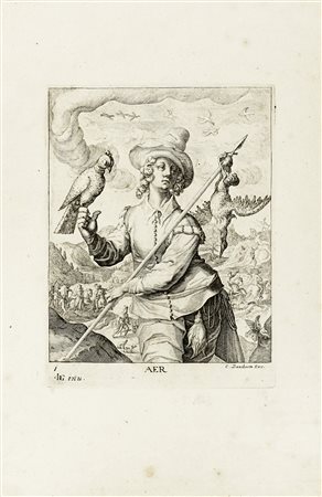 Zacharias Dolendo [attribuito a], Aer / Aqua / Terra / Ignis. 1600. Bulino....