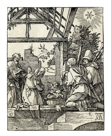 Albrecht Dürer, Natività. 1510. Xilografia. mm 197x98. Xilografia. Meder,...