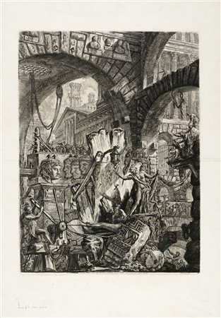 Giovanni Battista Piranesi, L’uomo sulla cremagliera. 1770. Acquaforte e...