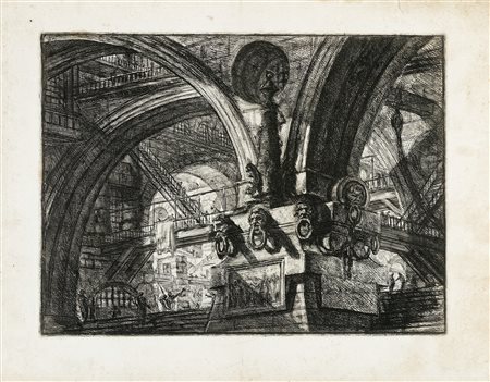 Giovanni Battista Piranesi, Il molo con il lampione. 1790. Acquaforte,...