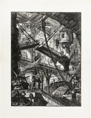 Giovanni Battista Piranesi, Il ponte levatoio. 1790. Acquaforte, bulino e...