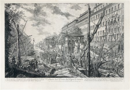 Giovanni Battista Piranesi, Veduta del Porto di Ripa Grande. 1753....