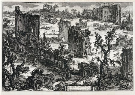 Giovanni Battista Piranesi, Veduta delle Terme di Tito. 1775. Acquaforte. mm...